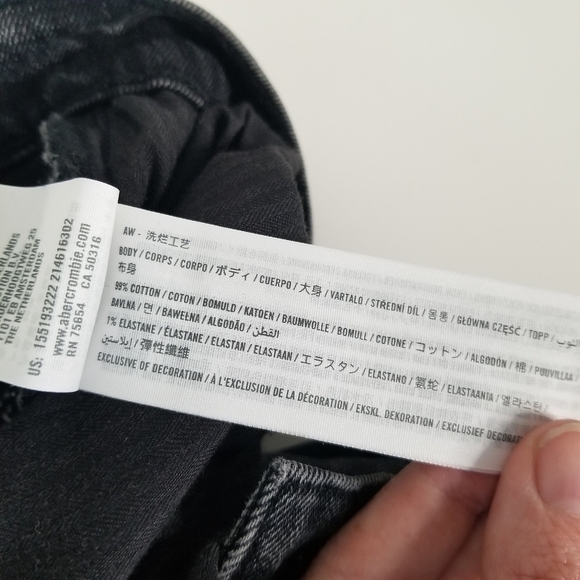 Abercrombie & Fitch Black Curve Love Ultra High Rise 90s Slim Straight Jean 35 - Picture 4 of 11